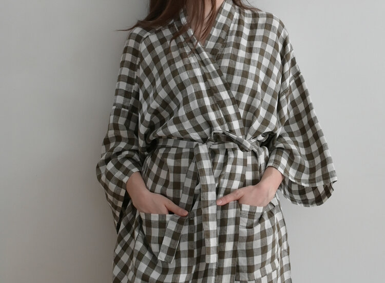 French Linen Kimono Robe