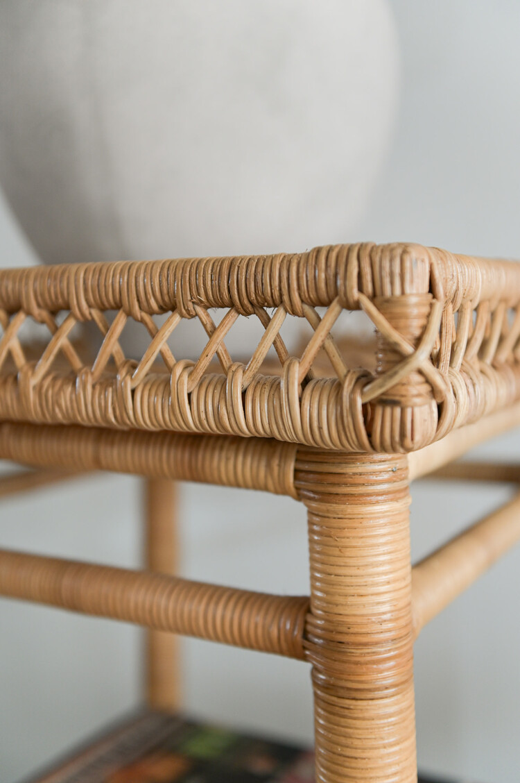 Sarah Side Table or Nightstand - Rattan