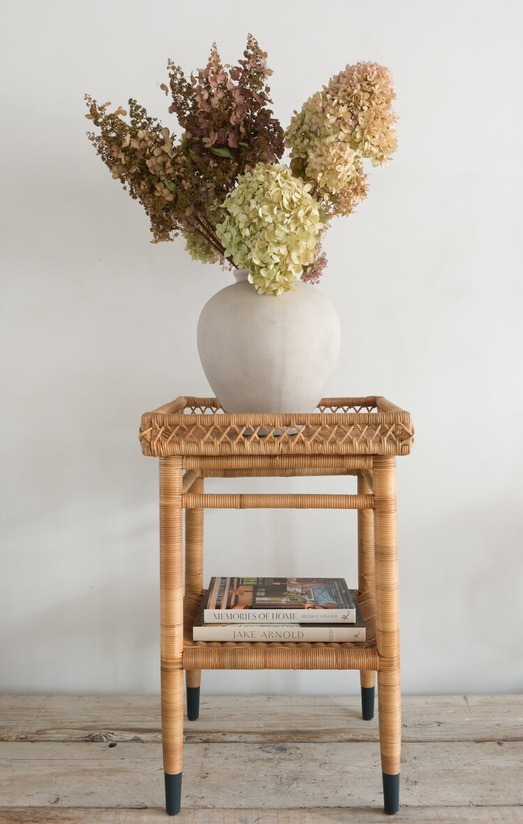 Sarah Side Table or Nightstand - Rattan