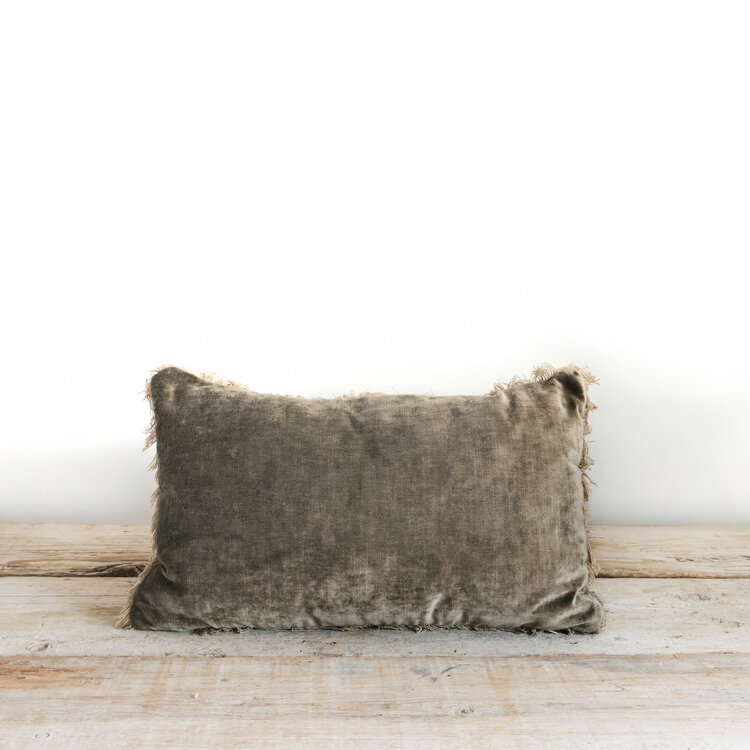 Bérengère Leroy Zahara lumbar cushion in Ecorce/Bark
