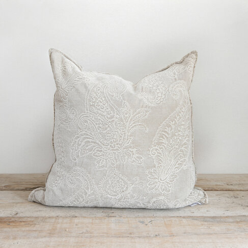Savery Cushion in Chalk 23x23"