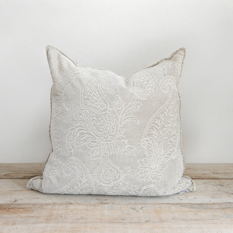 Savery Cushion in Chalk 23x23"