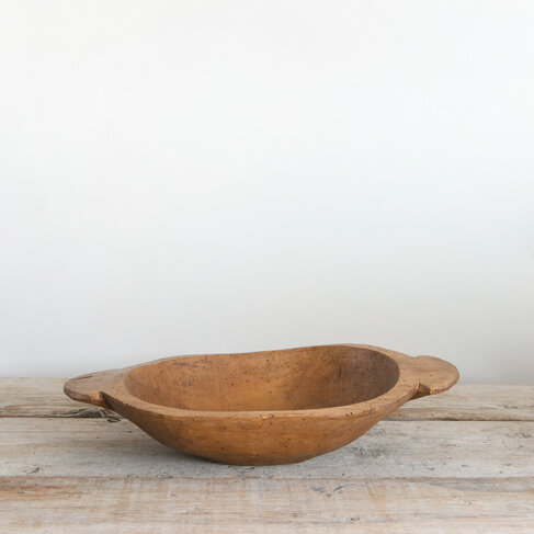 Antique Wooden Dough Bowl Large