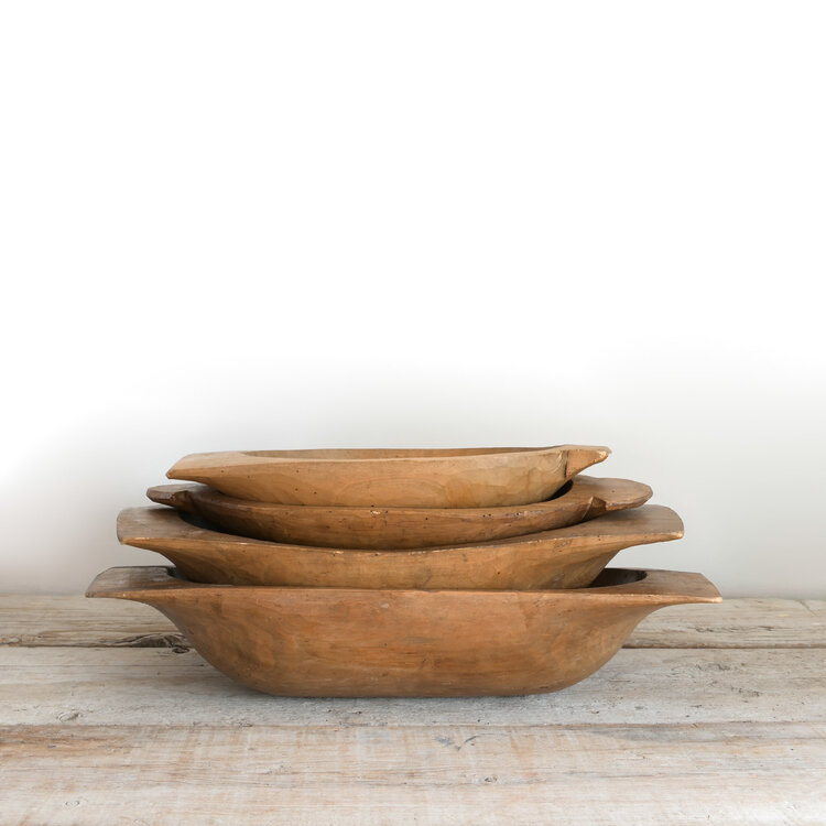 Antique Antique Wooden Dough Bowl Large