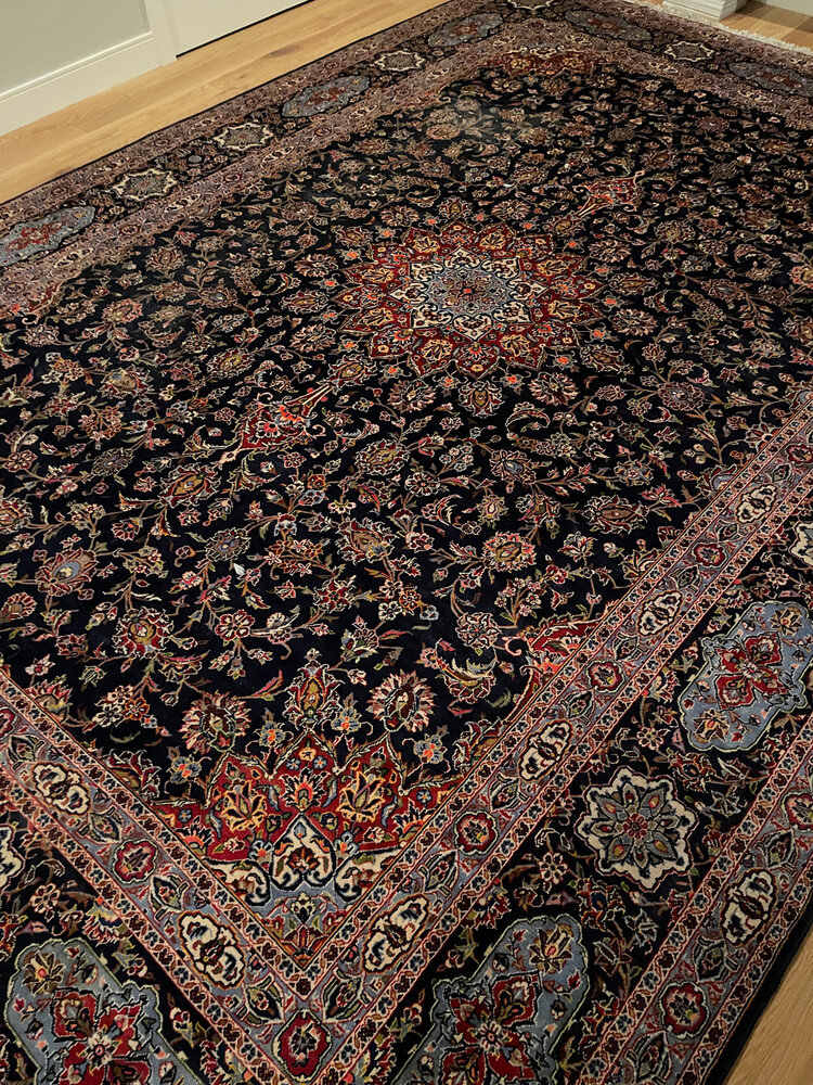 Vintage Vintage Persian Silk & Wool Carpet