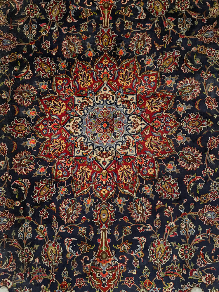 Vintage Vintage Persian Silk & Wool Carpet