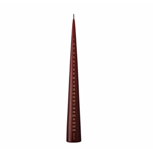 E&E Calendar Cone Candle, Deep Wine