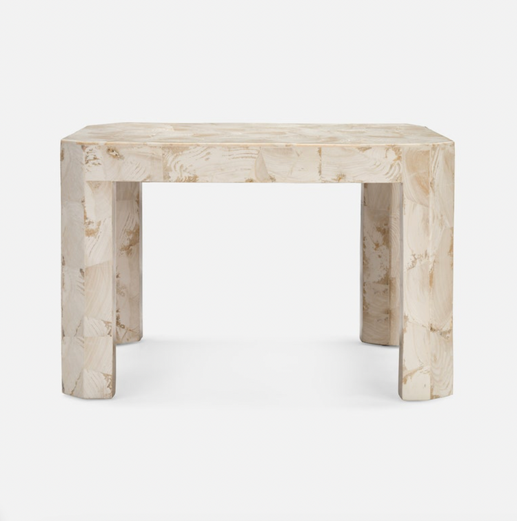 Bergen Side Table in Fossilized Stone