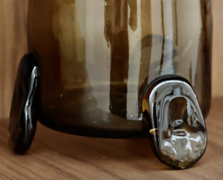 La Soufflerie Hurricane Vase with 3 Feet Fumé