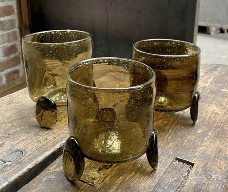 La Soufflerie Hurricane Vase with 3 Feet Fumé