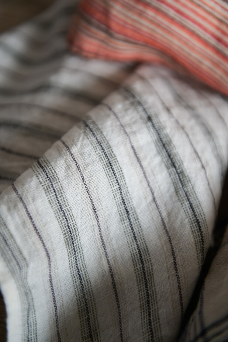 Linge Particulier Beige Pyjama White French Linen Napkins, set of 6