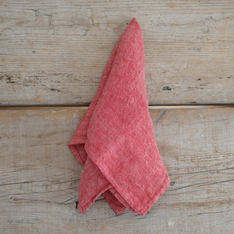 Linge Particulier Red Chine French Linen Napkins (x6)