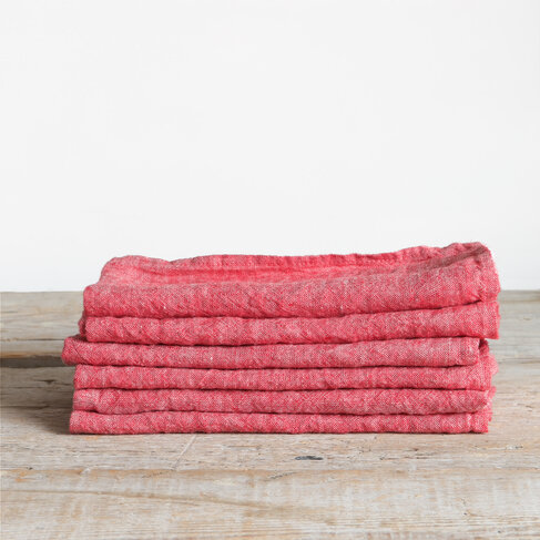 Linge Particulier Red Chine French Linen Napkins
