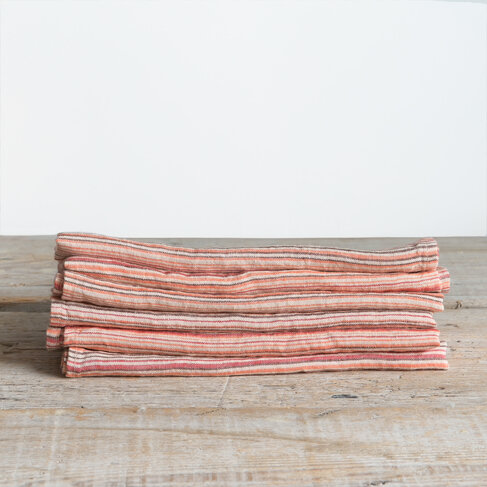 Linge Particulier Multicoloured Sienna French Linen Napkins