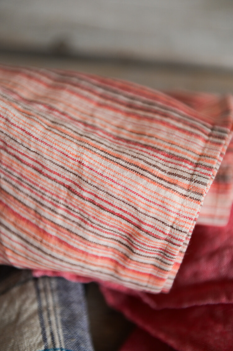 Linge Particulier French Linen Napkins - Multicoloured Sienna (set of 6)