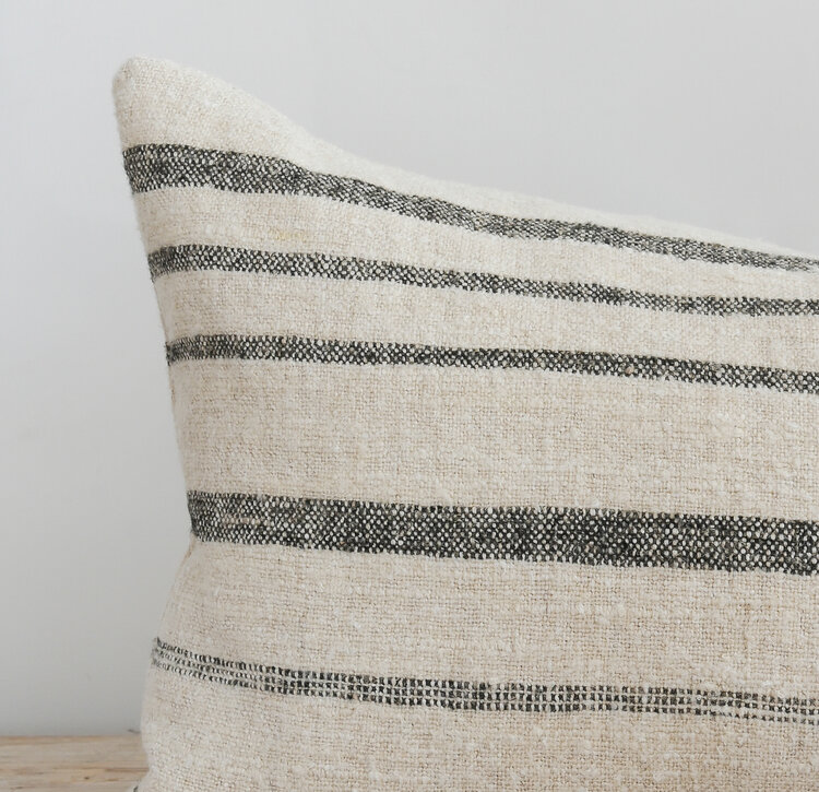 Nate Cushion Natural & Black Stripe