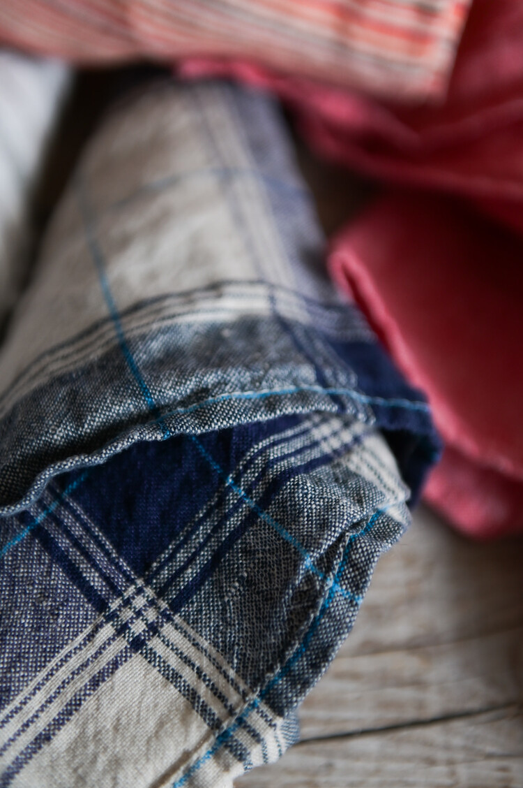 French Linen Napkins - Old School Checks (set of 6)