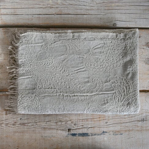 Savery Belgian Throw - Chalk