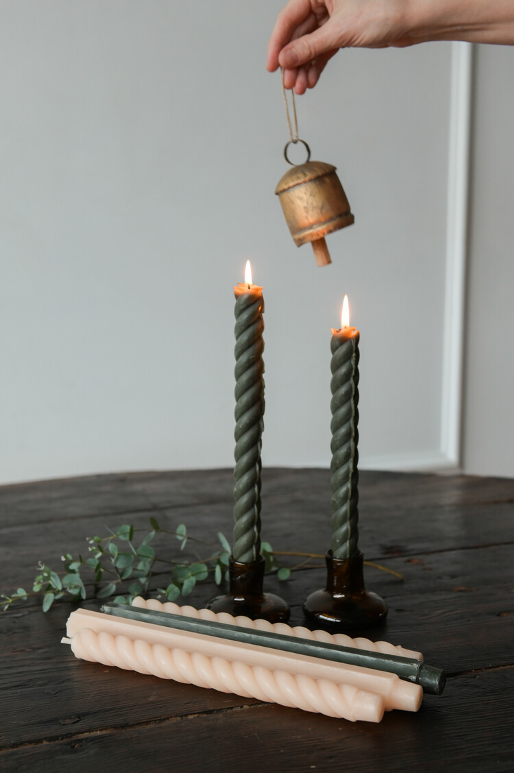 Rope Taper Candles, set of two