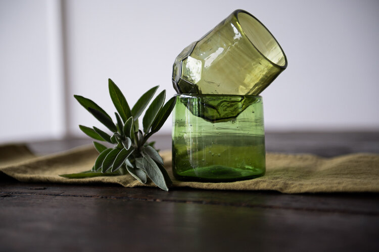 Verre Melissa Olive Drinking Glass or Votive Holder