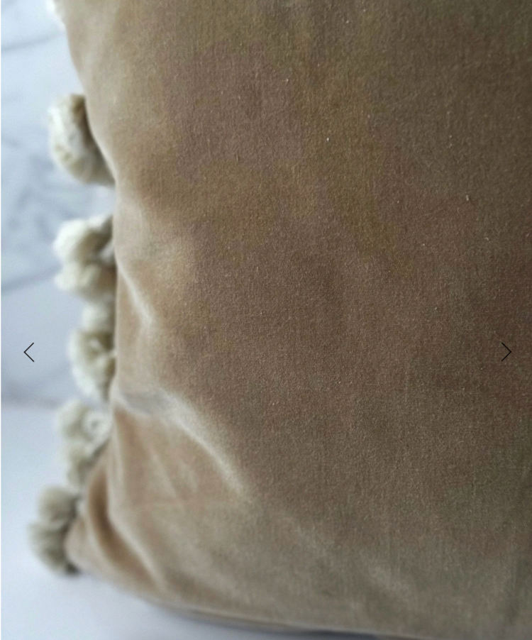 Antique Antique Floral Needlepoint & Velvet Cushion with Embellished Tassel Trim