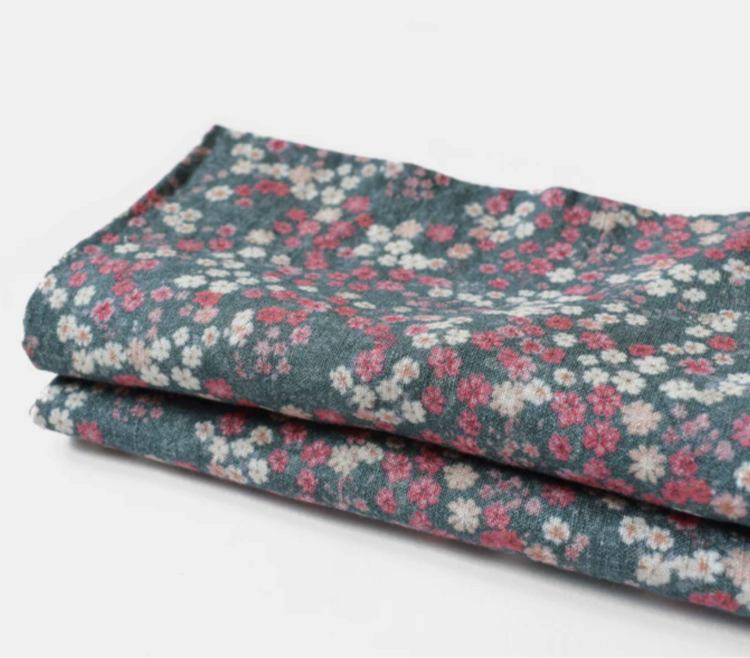 Linge Particulier Winter Flower French Linen Napkins (x6)