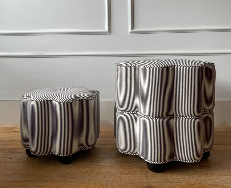 Ella Stool by Gild & Co. in Oswin Charcoal Stripe