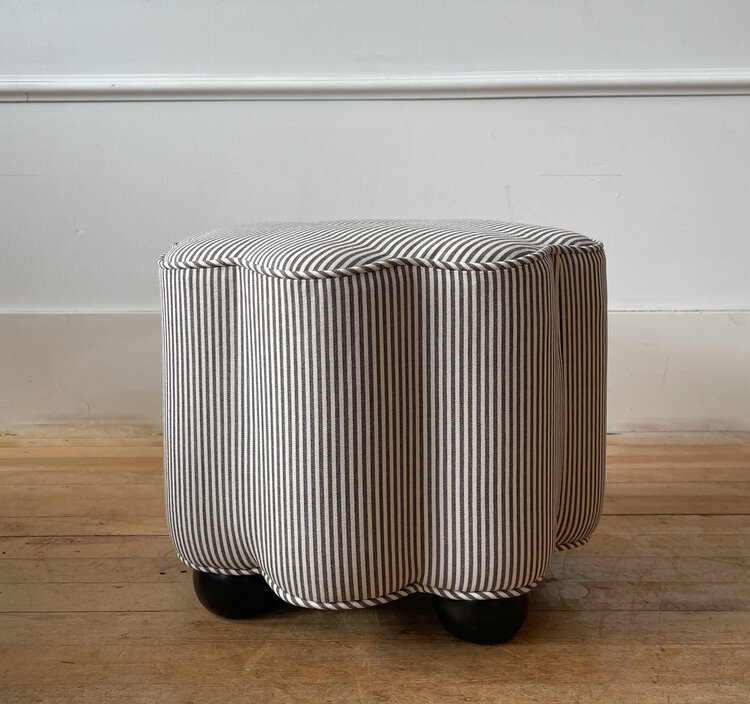 George Footstool in Oswin stripe