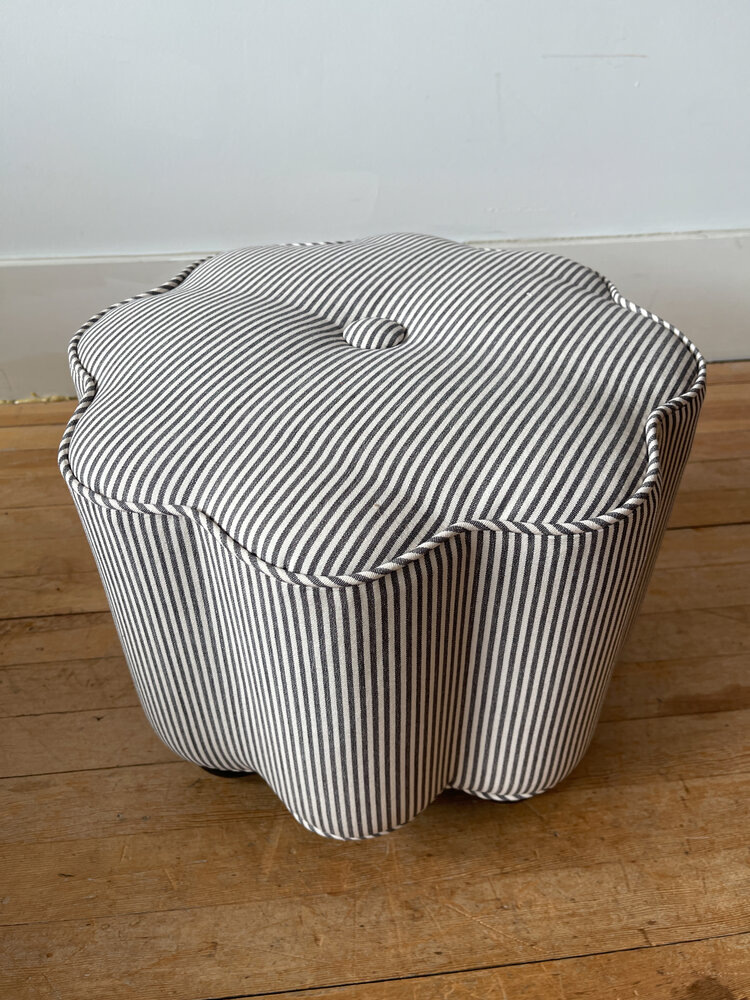 George Footstool in Oswin stripe