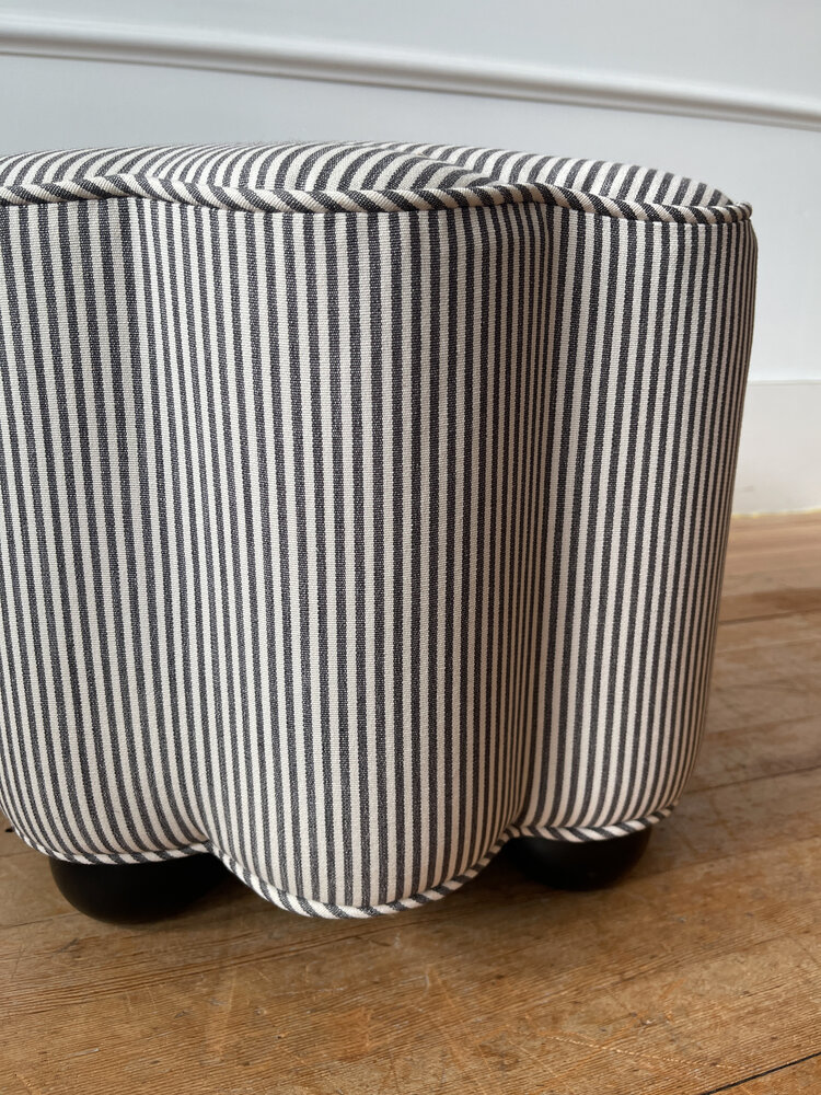 George Footstool in Oswin stripe