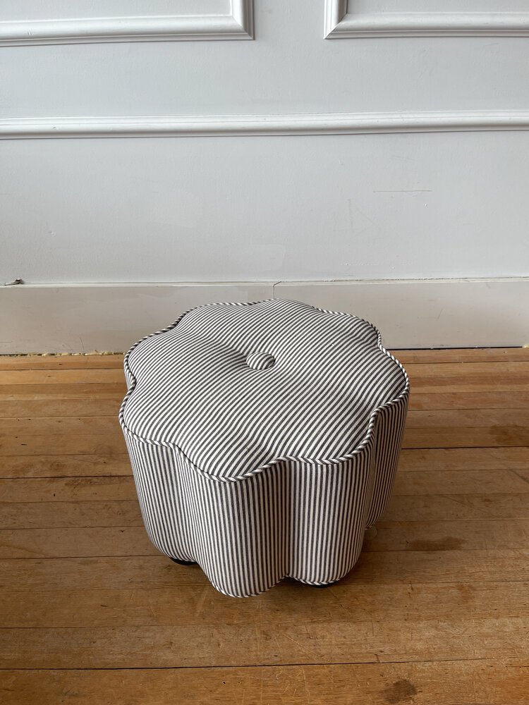 George Footstool in Oswin stripe