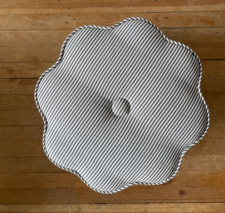 George Footstool in Oswin stripe