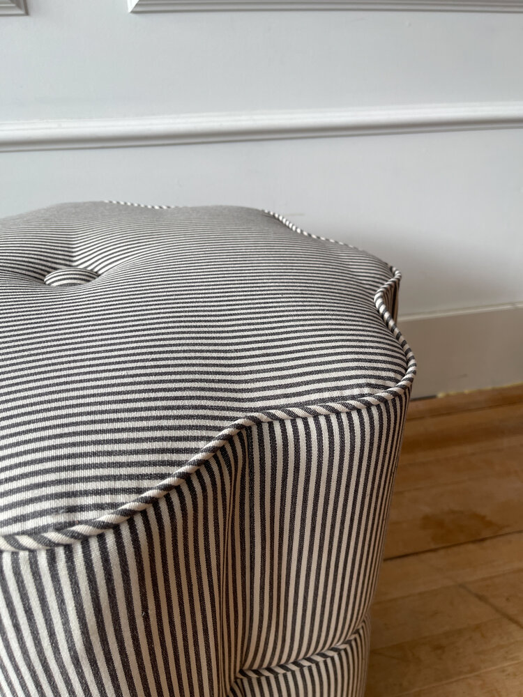 Ella Stool by Gild & Co. in Oswin Charcoal Stripe