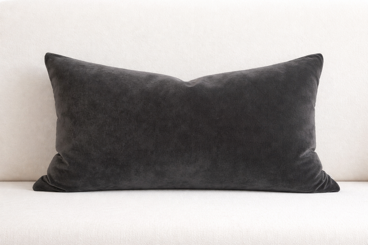Liaison Velvet Cushion in Thundercloud