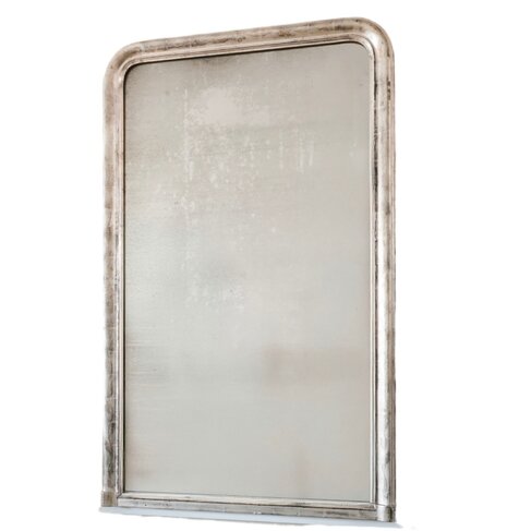 Antique Louise Philippe Tall Silver Leaf Mirror