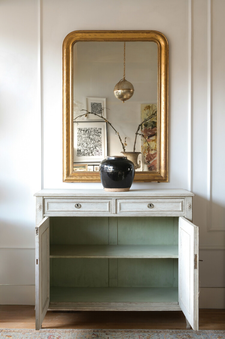 Antique Gustavian Soft Grey Sideboard