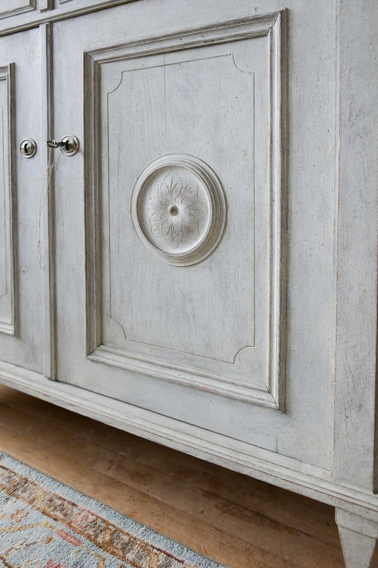 Antique Gustavian Soft Grey Sideboard