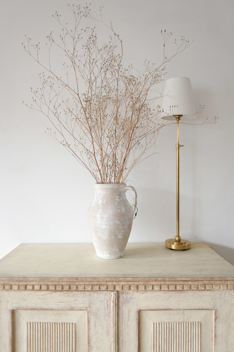 Antique Antique White-Wash Olive Pot Small (single handle washed)