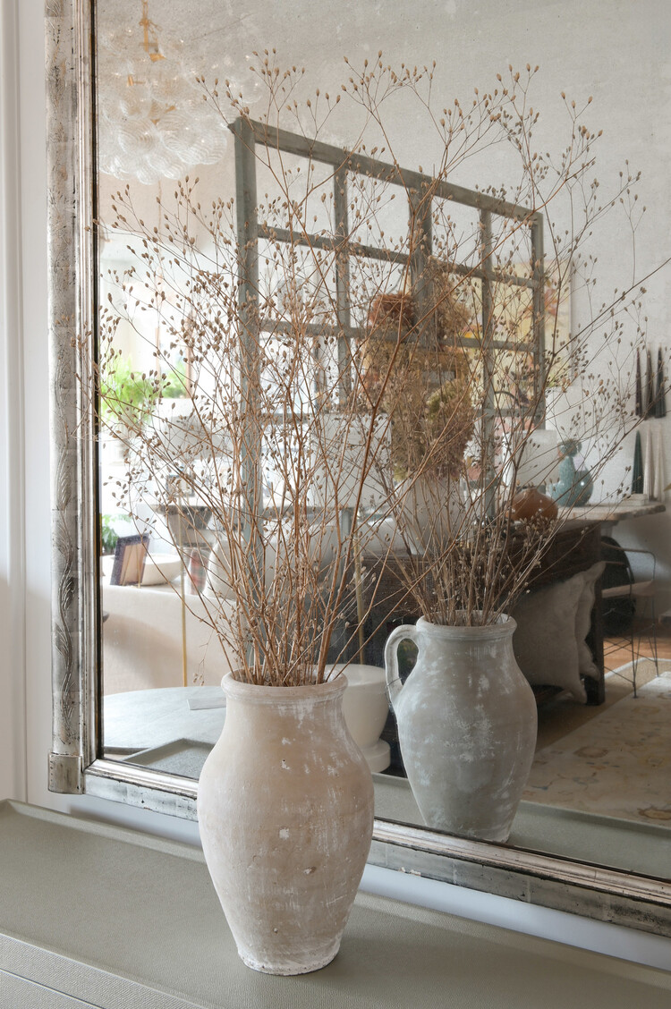 Antique White-Wash Olive Pot Small (single handle washed)