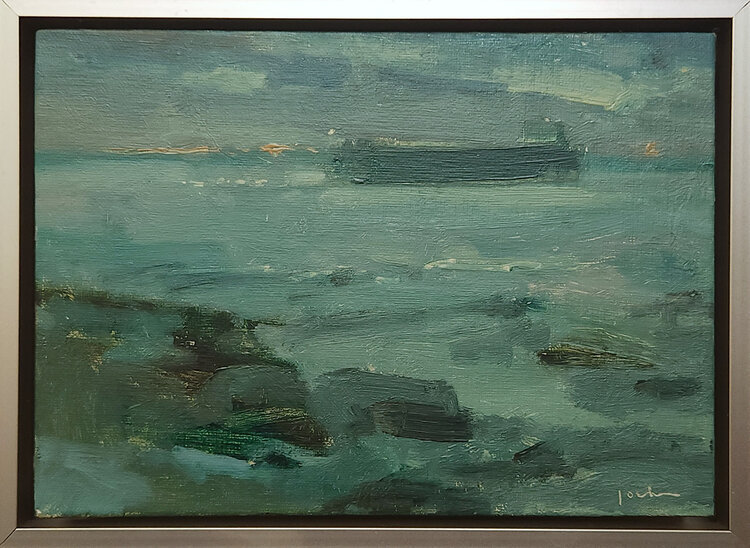Maria Josenhans Freighter Nocturne, oil painting