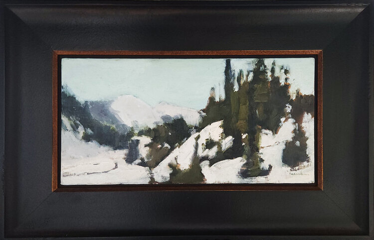 Baker Backcountry oil painting, framed
