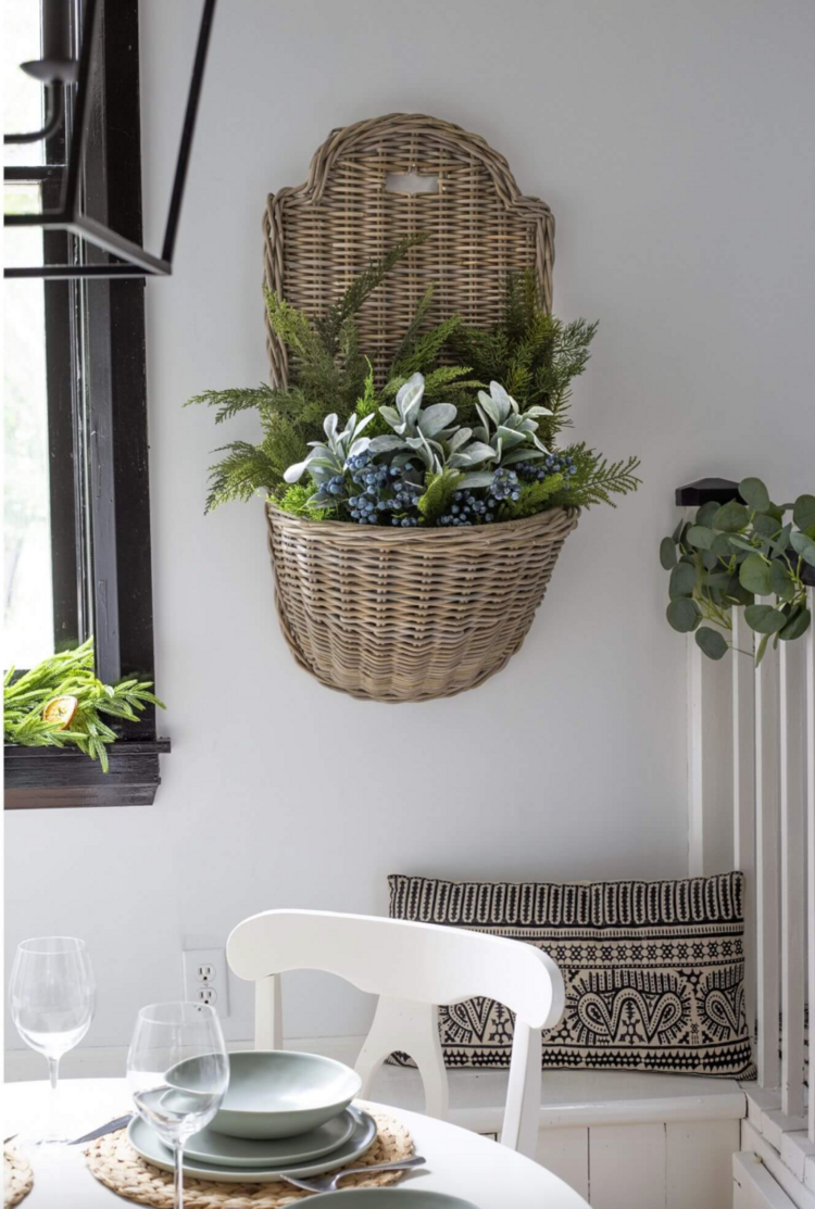 Bacon Basketware Grey Rattan Lavabo Wall Basket or Planter