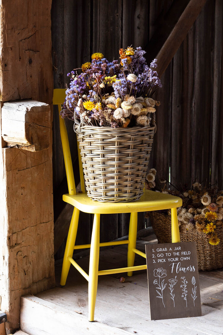 Grey Bushel Basket or Planter