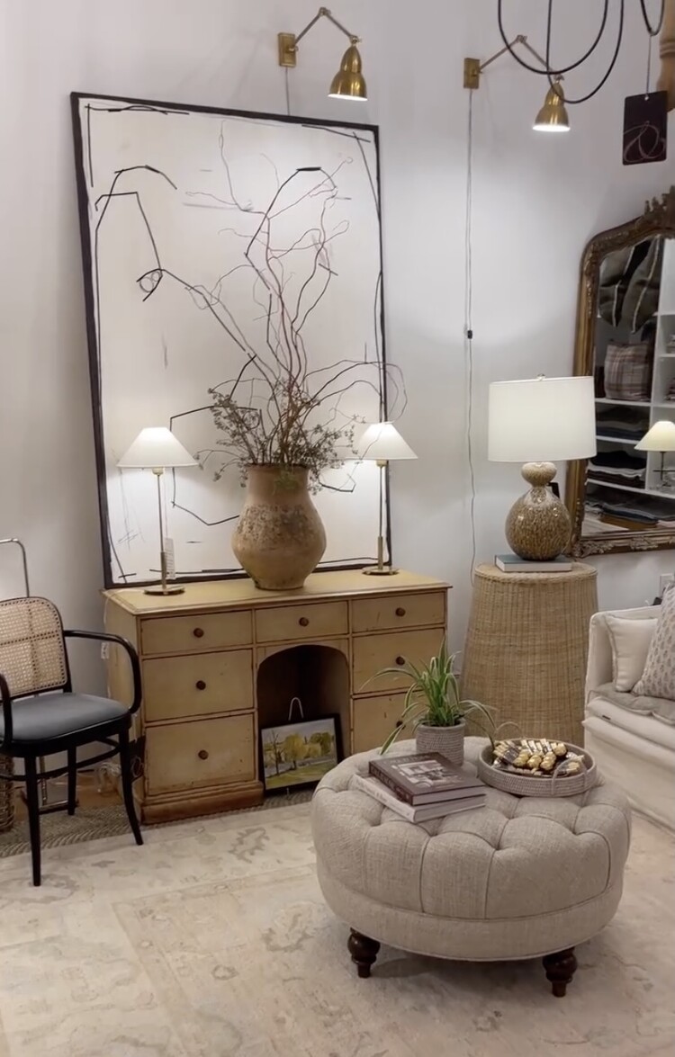 White-Wash Rattan Flower Baskets