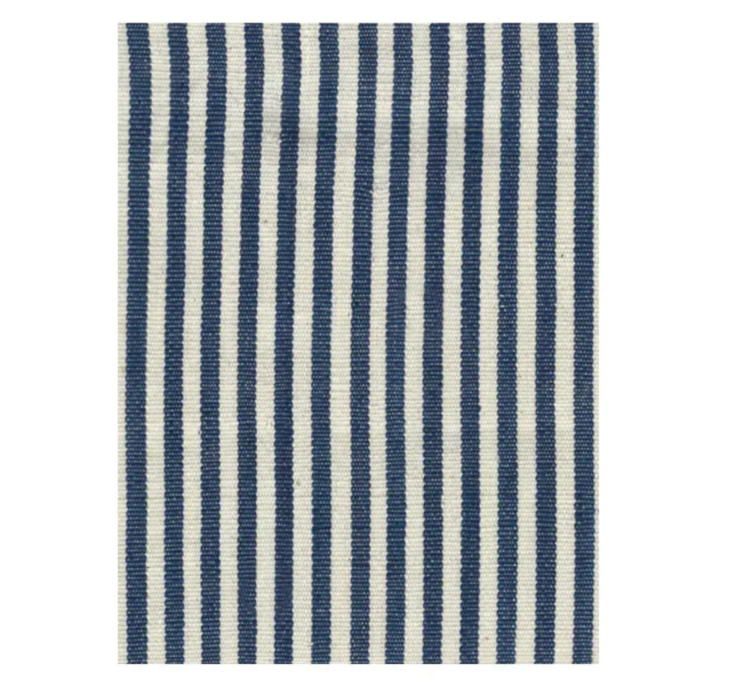 Navy Blue & Ecru Stripe Cushion