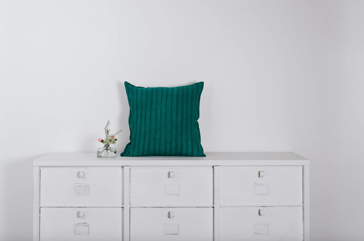Emerald Green Stripe Cushion