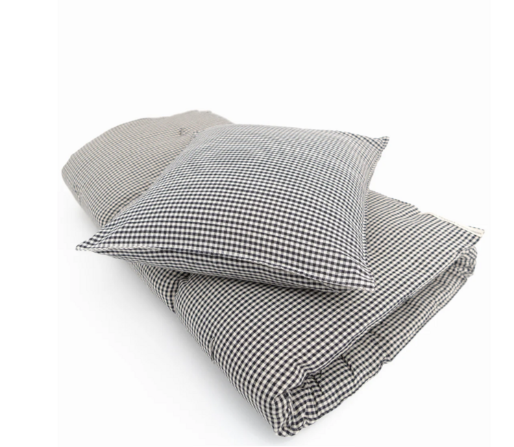 Black Cotton Gingham Cushion