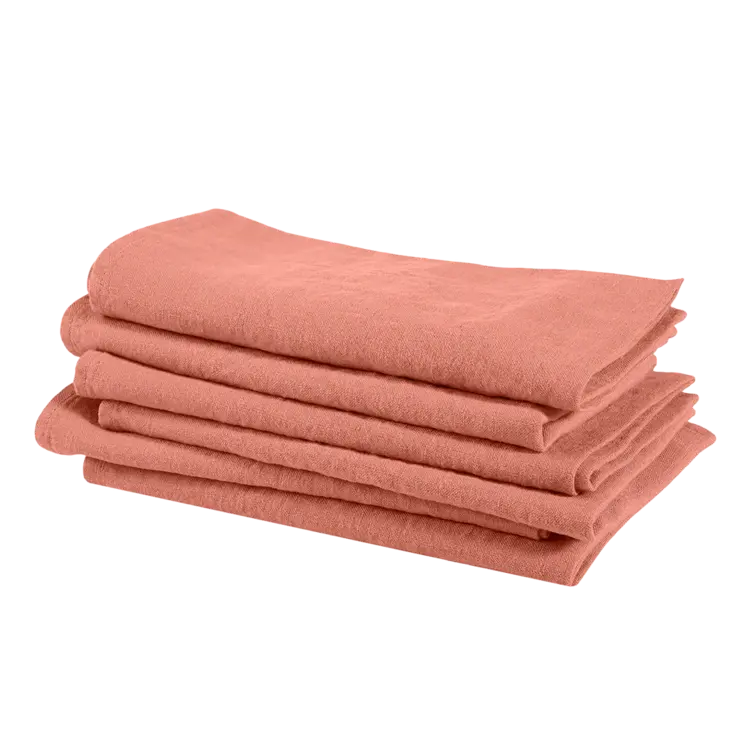 Linge Particulier Peach French Linen Napkins (set of 6)