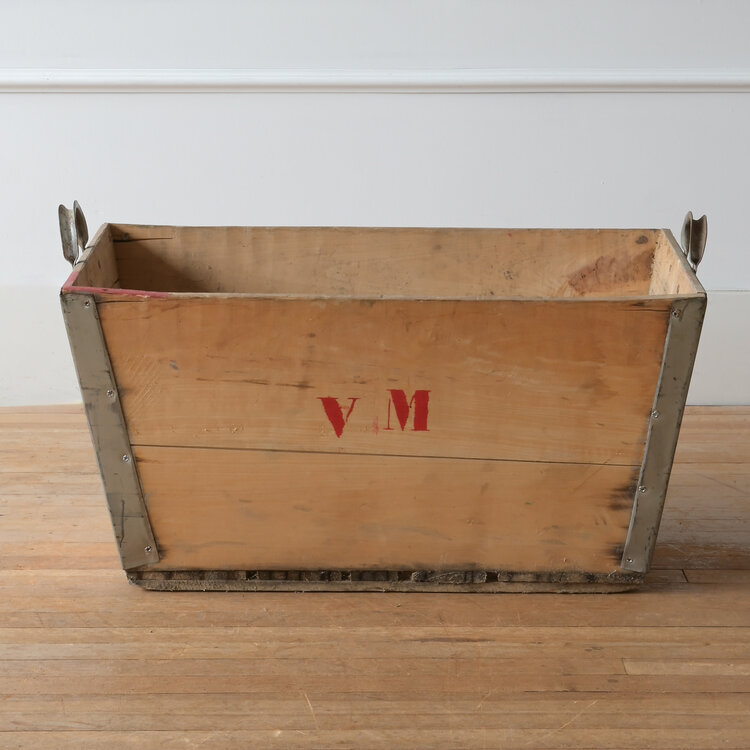 Vintage French Champagne Crate – 20th Century Wooden Crate Décor