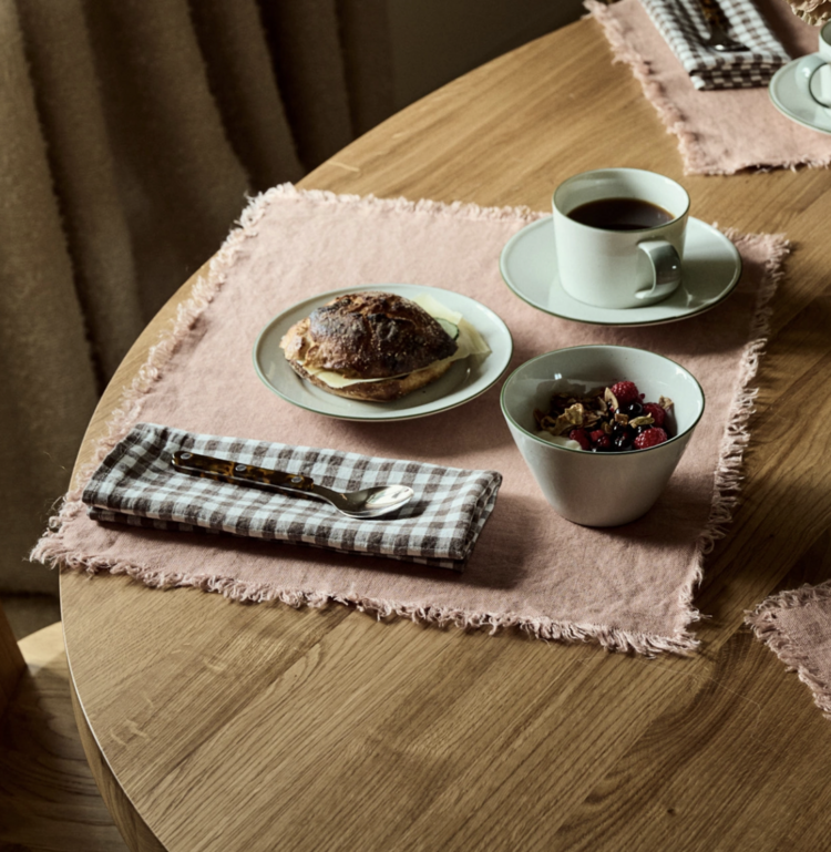 French Linen Napkins - Brown Gingham (set of 6)